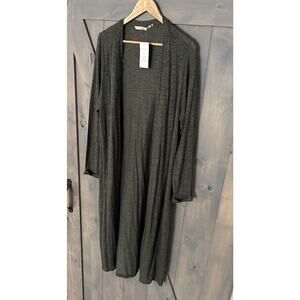 Soft Surroundings NEW Duster Open Cardigan 1X Green Maxi Minimalist Lightweight